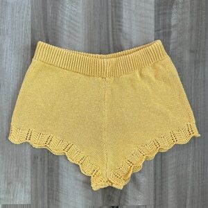 Yellow Zara knit shorts Size S
